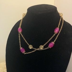 Bonnie J Station Necklace pink beads